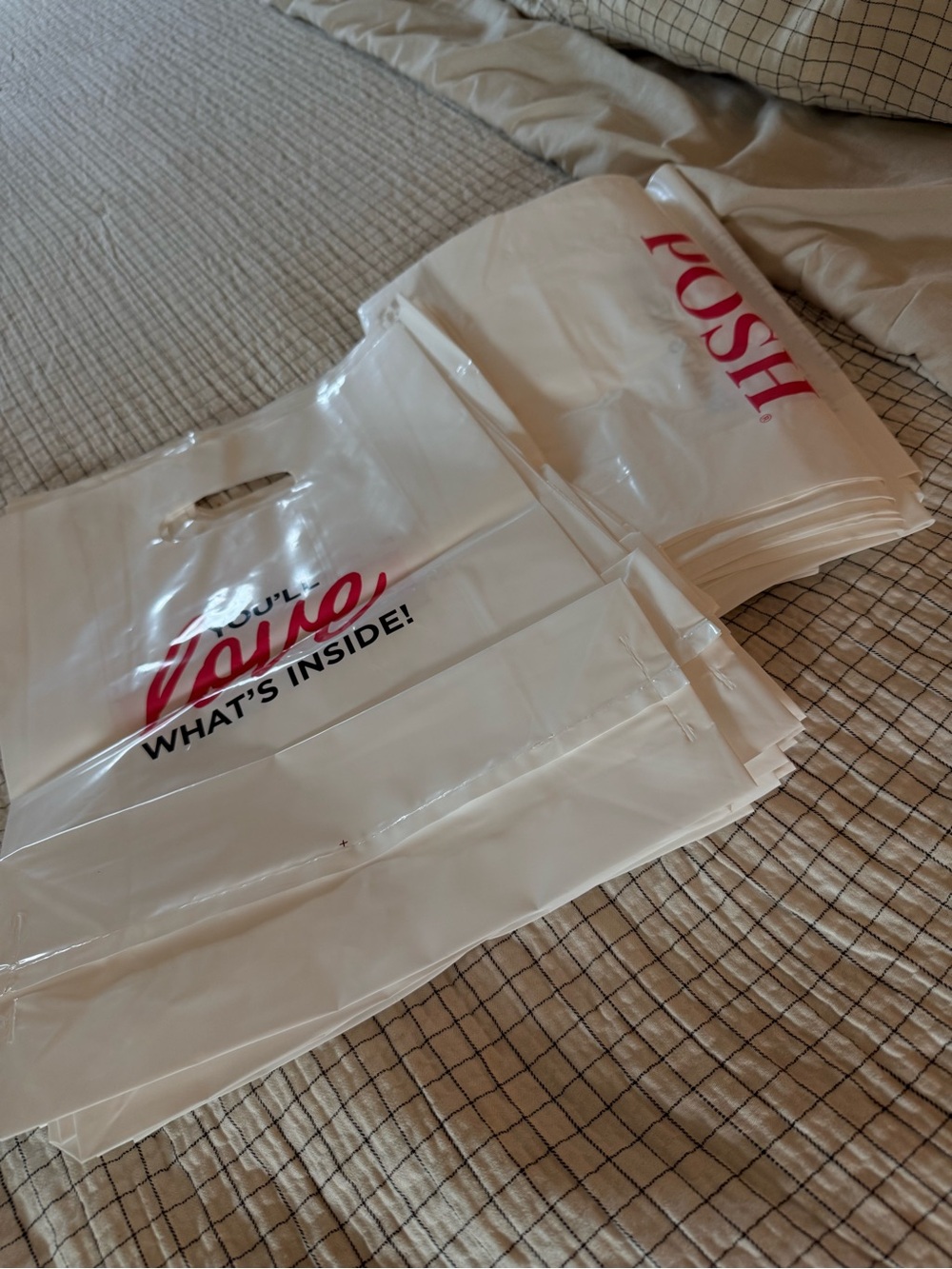 POSH Branded Clear White Packaging Bags -